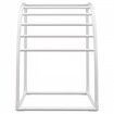 Outdoor Towel Rack Pool Towel Rack 7 Bar Curved White Freestanding Patio