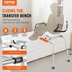 Sliding Tub Transfer Bench Shower Chair & Cut-Out Seat Reversible Backrest