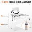 Sliding Tub Transfer Bench Shower Chair & Cut-Out Seat Reversible Backrest