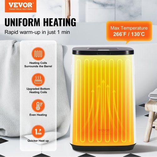 20L Large Towel Warmer Bucket with LED Screen U-shaped Light & Timer White