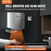 Heavy Duty Commercial Hand Dryer 1400W Automatic High Speed ABS Warm Wind Hand Blower 220V-240V & Built-In Filter Sponge & Low Noise & Effortless