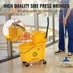 Mop Bucket with Wringer 35 Qt. Commercial Mop Bucket with Side Press Wringer Side-Press Mop Bucket and Wringer Combo on Wheels for Floor Cleaning Yellow