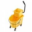 Mop Bucket with Wringer 35 Qt. Commercial Mop Bucket with Side Press Wringer Side-Press Mop Bucket and Wringer Combo on Wheels for Floor Cleaning Yellow