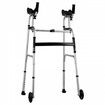 2 in 1 Folding Walker with Armrest Pads & 5" Solid Wheel Height Adjustable