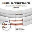 4876.8mm Mini Split Line Set 9.5 & 15.9mm O.D Copper Pipes Tubing and Triple-Layer Insulation for Air Conditioning or Heating Pump Equipment & HVAC