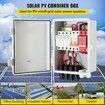 PV Combiner Box 4 String with 15A Rated Current Fuse 63A Circuit Breaker Lightning Arreste Connector for On/Off Grid Solar Panel System IP65