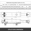 Hydraulic Cylinder 2\" Bore 36\" Stroke Hydraulic Ram Cylinder 3000psi Hydraulic Cylinders Welded Double Acting Cross Tube SAE6 Port Hydraulic