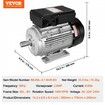1.5KW Electric Motor 1400 rpm AC 220~240V 9.85A 90L B3 Frame Air Compressor Motor Single Phase 24mm Keyed Shaft CW/CCW Rotation