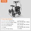 Folding Knee Scooter Aluminum Steerable Knee Walker with Height-Adjustable Handlebar & Knee Pad 12" All-Terrain Wheels Dual Brakes Leg Recovery Scooter