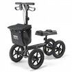 Folding Knee Scooter Aluminum Steerable Knee Walker with Height-Adjustable Handlebar & Knee Pad 12" All-Terrain Wheels Dual Brakes Leg Recovery Scooter