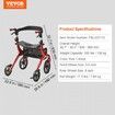 Folding Rollator Walker for Seniors and s Lightweight Aluminum Rolling Walker with Seat and Adjustable Handle 4-Wheel Outdoor Mobility Walke