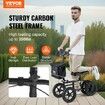 Folding Knee Scooter Carbon Steel Steerable Knee Walker with Height-Adjustable Handlebar & Knee Pad 12" All-Terrain Wheel Dual Brakes Leg Recovery Scooter