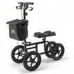 Folding Knee Scooter Carbon Steel Steerable Knee Walker with Height-Adjustable Handlebar & Knee Pad 12" All-Terrain Wheel Dual Brakes Leg Recovery Scooter