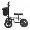 Folding Knee Scooter Carbon Steel Steerable Knee Walker with Height-Adjustable Handlebar & Knee Pad 12" All-Terrain Wheel Dual Brakes Leg Recovery Scooter