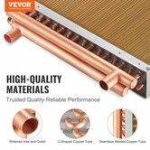 18"x 20" Heat Exchanger Water to Air 3-Row 3/8" Copper Ports 242 Fins