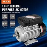 0.75KW Electric Motor 1400RPM AC 220~240V 5.45A 1-Phase 19mm Keyed Shaft