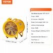 Portable Ventilator 254mm/10inch Heavy Duty Cylinder Fan 350W Strong Shop Exhaust Fan 1942CFM 3m Power Cord (No charging head) Industrial Utility Blower