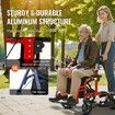 2 in 1 Rollator Walker & Transport Chair for Seniors Folding Rolling Walker Wheelchair Combo & Footrests Lightweight Aluminum Mobility Walker