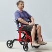 2 in 1 Rollator Walker & Transport Chair for Seniors Folding Rolling Walker Wheelchair Combo & Footrests Lightweight Aluminum Mobility Walker