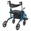 2 in 1 Rollator Walker & Transport Chair for Seniors Folding Rolling Walker Wheelchair Combo & Footrests Lightweight Aluminum Mobility Walker