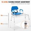 Sliding Tub Transfer Bench Shower Chair with 360 Degree Swivel Seat 330LBS