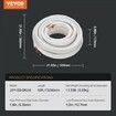 15240mm Mini Split Line Set 6.4 & 12.7mm O.D Copper Pipes Tubing and Triple-Layer Insulation for Mini Split Air Conditioning Refrigerant or Heating Pump