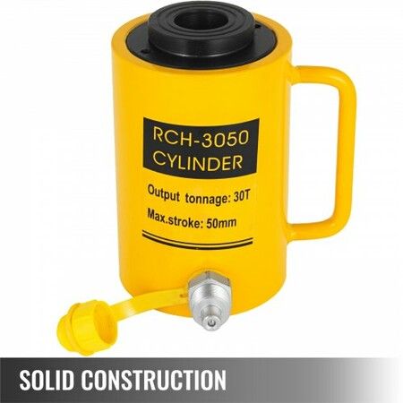 30T/66000LBS Hollow Hydraulic Cylinder Jack 50 mm Plunger Ram Hydraulic Solid Cylinder Hydraulic Jack for Car/Van/Boat/Truck/Caravan