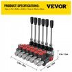 Hydraulic Directional Control Valve 6 Spool Hydraulic Spool Valve 11 GPM Hydraulic Loader Valve 3600 PSI Directional Control Hydraulic Valves & Controls