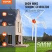 500W Wind Turbine Generator 24V 3-Blade Wind Turbine Kit & MPPT Controller