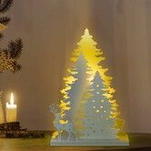 Christmas Decorations Indoor, Artificial Christmas Tree with Light for Table for Holiday Home Decor or Winter Decoration,  Warm