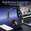 Bluetooth Headset, Wireless Headset with Noise Cancelling Microphone & Mic Mute, Headphones for Cell Phones Laptop Computer