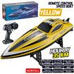 Remote Control Boat for Pools and Lakes, Underwater RC Speed Boat, Mini RC Boats for Kids (Yellow)