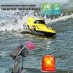 Remote Control Boat for Kids, 2.4GHZ 25Km/h Turbo Jet High Speed Boat with Brushless Motor, Mini Electric Toys, Yellow