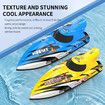 Remote Control Boat for Kids, 2.4GHZ 25Km/h Turbo Jet High Speed Boat with Brushless Motor, Mini Electric Toys, Yellow