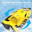 Remote Control Boat for Kids, 2.4GHZ 25Km/h Turbo Jet High Speed Boat with Brushless Motor, Mini Electric Toys, Yellow