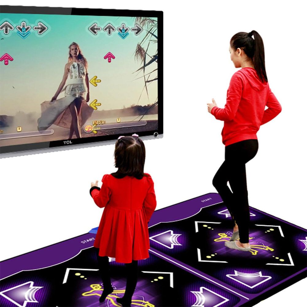 Electronic Dance Mat, Double Dance Floor Mat for Kids, with 105 Dance Songs, 60 Games, USB Connector