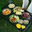 17pcs Stainless Steel Dinnerware Camping Cooking Tableware Cutlery Organizer Utensil Plates Bowls Set Backpacking Hiking Picnic