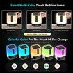 Night Light Bluetooth Speaker, 5 in 1 Touch Control Bedside Lamp Dimmable Multi Color Changing, Bedroom Alarm Clock