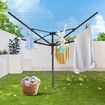 10 Line Clothesline 4 Arm Clothes Airer Dryer Drying Rack Outdoor Rotary Umbrella Laundry Garment Hanging Line Cord Galvanised Aluminium Steel 40m