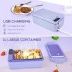 Cordless Electric Lunch Box Food Heater,Battery Powered Heated Lunch Box Food Warmer,Adjustable Heating Warming Time (Purple)