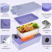 Cordless Electric Lunch Box Food Heater,Battery Powered Heated Lunch Box Food Warmer,Adjustable Heating Warming Time (Purple)