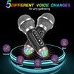 Karaoke Machine 2 Wireless Karaoke Microphones with Disco Lights Portable Bluetooth Speaker, Singing Machine with PA System Supports AUX/USB/TF