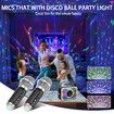 Karaoke Machine 2 Wireless Karaoke Microphones with Disco Lights Portable Bluetooth Speaker, Singing Machine with PA System Supports AUX/USB/TF