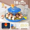 18 Eggs Incubator Hatcher Automatic Double Layer Hatching Machine for Chicken Duck Quail Bird Goose Turkey with Auto Turner Water Adding LED Candler