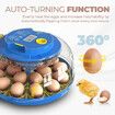 18 Eggs Incubator Hatcher Automatic Double Layer Hatching Machine for Chicken Duck Quail Bird Goose Turkey with Auto Turner Water Adding LED Candler