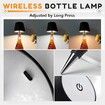 Black Wireless Liquor Wine Bottle Lamp, Touch Dimmable 3 Color Stepless Bottle Light for Bedroom, Restaurant and Bar