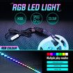 Gaming Computer Desk Home Office Study Work Table Writing Racer Workstation Furniture Black Carbon Fibre with RGB LED Light Shelves Pegboard USB