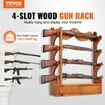 Gun Rack 4-Slot Wood Gun Rack Wall Mount Gun Display Rack holds 4 Rifles