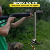 PCP Air Pump 3 Stage PCP Hand Pump 4500psi High Pressure Air Pump with Gauge Multi-Purpose Air Gun Pump Stainless Steel PCP Air Rifle Pump