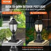 2 PCs Dusk to Dawn Outdoor Lamp Post Light Fixture 390 mm Pole Pier Mount